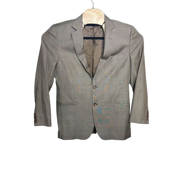 Brooks Brothers 1818 Fitzgerald 40R 100% Wool Gray Plaid 2 Button Made in Italy - Picture 2 of 6